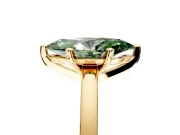 Solitaire Engagement Ring Setting for Fancy Green Marquise Center with Basket Rail and Prong Head in Yellow Gold