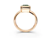Solitaire Engagement Ring Setting for Fancy Green Princess Cut Center with Wide Band and Bezel Head in Rose Gold
