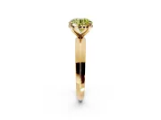 Solitaire Engagement Ring Setting for Fancy Yellow Round Cut Center with Wide Knife Ridge Band and Prong Head in Yellow Gold