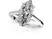 Solitaire Engagement Ring Setting for Marquise Center with Cathedral Band and Prong Head in Sterling Silver