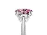 Solitaire Engagement Ring Setting for Fancy Pink Oval Center with Knife Ridge Band and Claw Prong Head in Sterling Silver