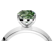 Solitaire Engagement Ring Setting for Fancy Green Cushion Cut Center with Wide Knife Ridge Band and Prong Head in Sterling Silver