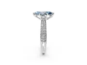 Solitaire Engagement Ring Setting for Fancy Blue Marquise Center with Multi-Row Accents and Prong Head in Platinum
