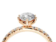 Solitaire Engagement Ring Setting for Marquise Center with Shared-Prong Accents and Prong Head in Rose Gold