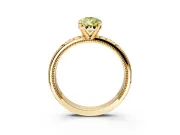Solitaire Engagement Ring Setting for Fancy Yellow Pear-Shaped Center with Scrollwork Band and Prong Head in Yellow Gold