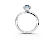 Solitaire Engagement Ring Setting for Fancy Blue Marquise Center with Wide Knife Ridge Band and Prong Head in White Gold