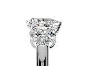 Cluster Engagement Ring Setting for Pear-Shaped Center with Round Cut Accent Frame and Prong Head in White Gold