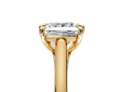 Solitaire Engagement Ring Setting for Princess Cut Center with Cathedral Band and Prong Head in Yellow Gold