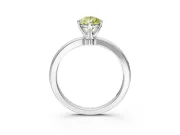 Solitaire Engagement Ring Setting for Fancy Yellow Pear-Shaped Center with Plain Band and Tulip Prong Head in Platinum