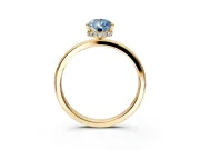 Hidden Halo Engagement Ring Setting for Fancy Blue Pear-Shaped Center with Plain Band and Tall Prong Head in Yellow Gold