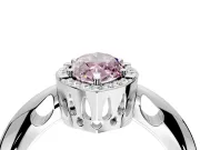 Halo Engagement Ring Setting for Fancy Pink Marquise Center with Tapered Plain Band and Prong Head in Platinum