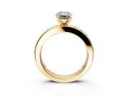 Solitaire Engagement Ring Setting for Emerald Cut Center with Channel-Set Accents and Prong Head in Yellow Gold
