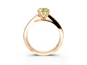 Solitaire Engagement Ring Setting for Fancy Yellow Oval Center with Princess Cut Channel Band and Prong Head in Rose Gold
