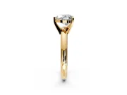 Solitaire Engagement Ring Setting for Heart-Shaped Center with Wire Band and Prong Head in Yellow Gold