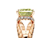 Halo Engagement Ring Setting for Fancy Yellow Princess Cut Center with Rope Twist Split Shank and Prong Head in Rose Gold