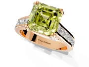 Solitaire Engagement Ring Setting for Fancy Yellow Asscher Cut Center with Channel Band and Double Claw Prong Head in Rose Gold