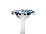 Solitaire Engagement Ring Setting for Fancy Blue Marquise Center with Tapered Shoulders and Prong Head in Platinum