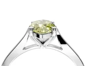 Solitaire Engagement Ring Setting for Fancy Yellow Marquise Center with Tapered Shoulders and Prong Head in Platinum