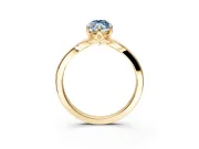 Solitaire Engagement Ring Setting for Fancy Blue Marquise Center with Plain Split Shank and Prong Head in Yellow Gold
