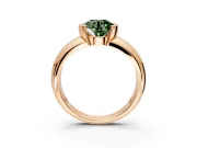 Tension Engagement Ring Setting for Fancy Green Round Cut Center with Wide Flat Band and Tension Head in Rose Gold