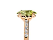 Solitaire Engagement Ring Setting for Fancy Yellow Oval Center with Channel Accents and Prong Head in Rose Gold