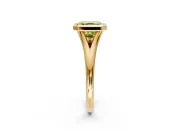 Solitaire Engagement Ring Setting for Fancy Yellow Asscher Cut Center with V Split Shank and Bezel Head in Yellow Gold