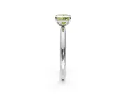 Low-Set Solitaire Engagement Ring Setting for Fancy Yellow Princess Cut Center with Thin Plain Band and Prong Head in Platinum