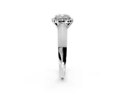 Halo Engagement Ring Setting for Cushion Cut Center with Knife Ridge Cathedral Band and Prong Head in Platinum