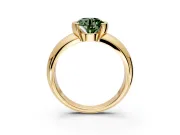 Tension Engagement Ring Setting for Fancy Green Round Cut Center with Wide Flat Band and Tension Head in Yellow Gold