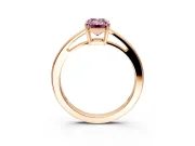 Solitaire Engagement Ring Setting for Fancy Pink Emerald Cut Center with Open Cathedral Shoulders and Prong Head in Rose Gold