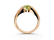 Tension Engagement Ring Setting for Fancy Yellow Round Cut Center with Wide Tapered Band and Tension Head in Rose Gold