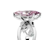 Solitaire Engagement Ring Setting for Fancy Pink Marquise Center with Criss-Cross Accent Band and Prong Head in White Gold