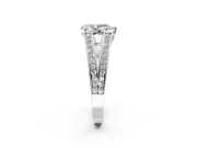 Split Shank Engagement Ring Setting for Pear-Shaped Center with Pave Split Shank and Prong Head in Platinum