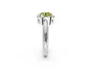 Halo Engagement Ring Setting for Fancy Yellow Round Cut Center with Tapered Plain Band and Prong Head in Platinum