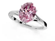 Solitaire Engagement Ring Setting for Fancy Pink Oval Center with Plain Split Shank and Prong Head in Platinum