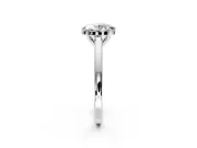 Solitaire Engagement Ring Setting for Oval Center with Flat-Sided Plain Band and Prong Head in Platinum