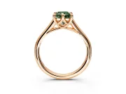 Solitaire Engagement Ring Setting for Fancy Green Radiant Cut Center with Cathedral Band and Prong Head in Rose Gold