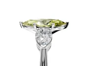 3 Stone Engagement Ring Setting for Fancy Yellow Marquise Center with Large Pear-Shaped Accents and Prong Head in Sterling Silver