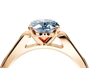 Solitaire Engagement Ring Setting for Fancy Blue Oval Center with Channel Accents and Prong Head in Rose Gold