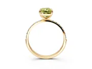 Solitaire Engagement Ring Setting for Fancy Yellow Radiant Cut Center with Pave Accents and Prong Head in Yellow Gold