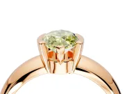 Tension Engagement Ring Setting for Fancy Yellow Marquise Center with Wide Flat Band and Tension Head in Rose Gold