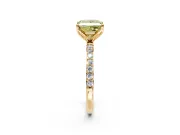 Solitaire Engagement Ring Setting for Fancy Yellow Princess Cut Center with Fine Pave Accents and Prong Head in Yellow Gold