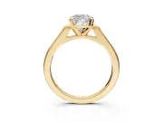 Solitaire Engagement Ring Setting for Cushion Cut Center with Channel Accents and Prong Head in Yellow Gold