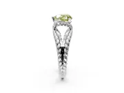 Halo Engagement Ring Setting for Fancy Yellow Heart-Shaped Center with Rope Twist Split Shank and Prong Head in Platinum