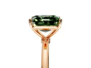 Solitaire Engagement Ring Setting for Fancy Green Asscher Cut Center with Straight Thin Band and Prong Head in Rose Gold