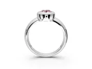 Solitaire Engagement Ring Setting for Fancy Pink Oval Center with Wide Band and Bezel Head in Platinum