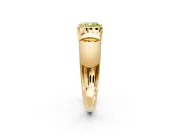 Tension Engagement Ring Setting for Fancy Yellow Cushion Cut Center with Wide Flat Band and Tension Head in Yellow Gold