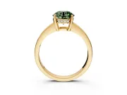 Solitaire Engagement Ring Setting for Fancy Green Round Cut Center with Channel-Set Accent Band and Prong Head in Yellow Gold