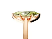 Solitaire Engagement Ring Setting for Fancy Yellow Marquise Center with Flat-Sided Plain Band and Prong Head in Rose Gold