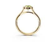 Solitaire Engagement Ring Setting for Fancy Yellow Oval Center with V Split Shank and Bezel Head in Yellow Gold